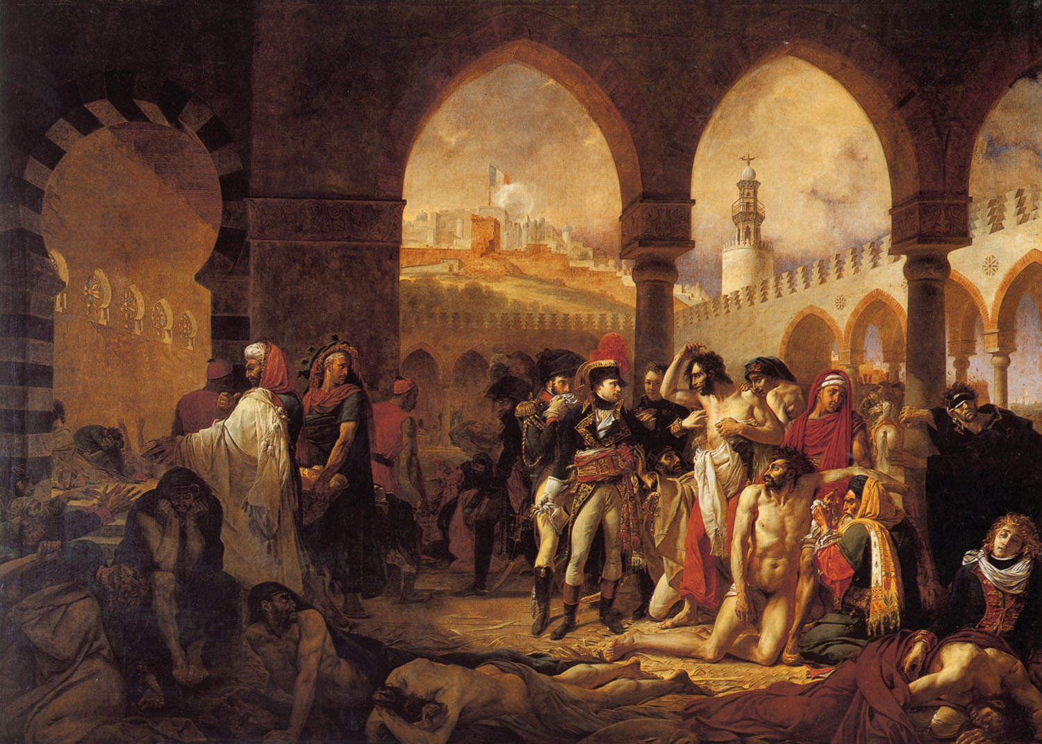Наполеон, посещающий госпиталь чумных в Яффе. Антуан-Жан Гро